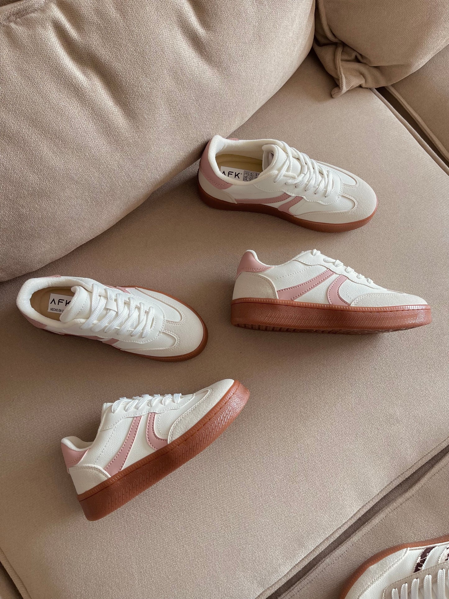 TENIS BALI MARFIL x PALO ROSA 3CM-✩‧₊˚plantilla memory confort🧽