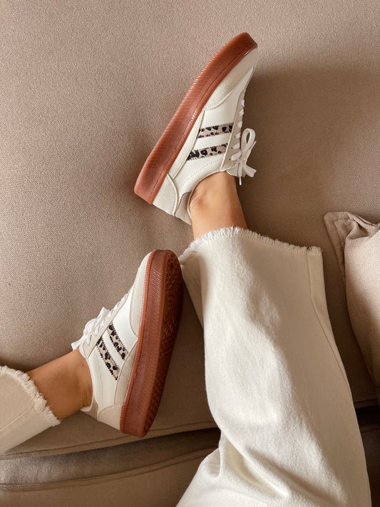 TENIS BALI MARFIL x ANIMAL PRINT LEOPARD✩‧₊˚🐆 3CM - plantilla memory confort🧽