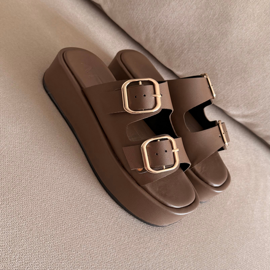 PLATAFORMA MALÍ CHOCOLATE HEBILLA 4CMS