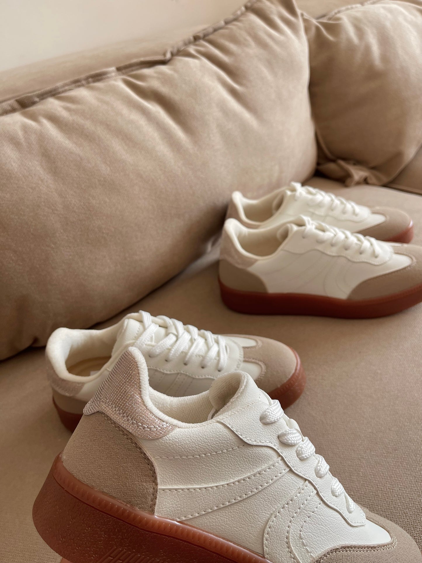 TENIS BALI MARFIL x CHAMPAGNE BRILLO x TIERRA 3CM-✩‧₊˚plantilla memory confort🧽