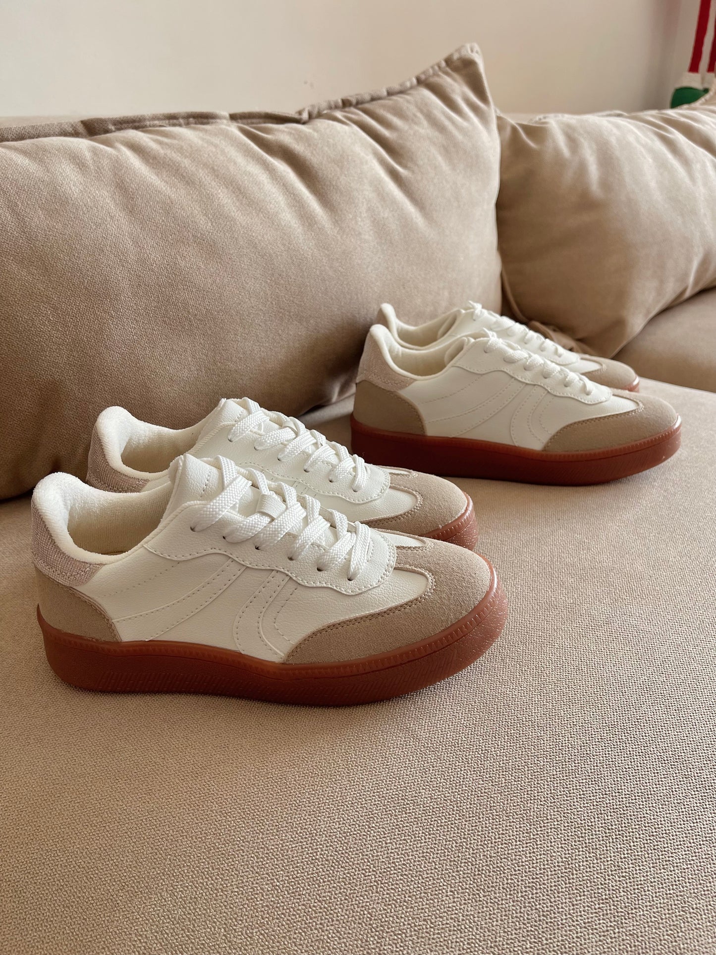 TENIS BALI MARFIL x CHAMPAGNE BRILLO x TIERRA 3CM-✩‧₊˚plantilla memory confort🧽